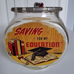 Saving for My Education Glass Fishbowl Shaped Bank